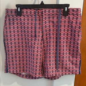 Fair Harbor Red and Blue Patterned Men's Athletic Shorts